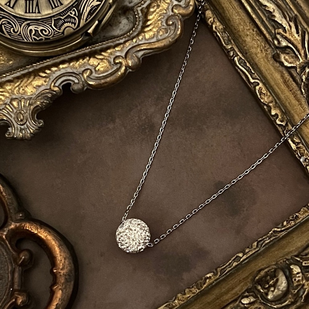 KATE SPADE • Silver Razzle Dazzle Crystal Ball Pendant Necklace - Picture 4 of 4